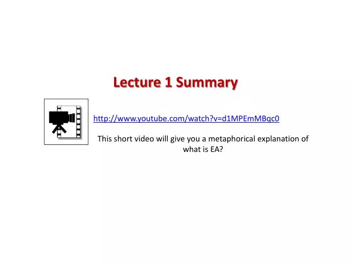 lecture 1 summary
