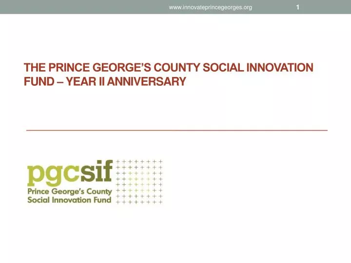 the prince george s county social innovation fund year ii anniversary