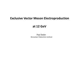 Exclusive Vector Meson Electroproduction at 12 GeV