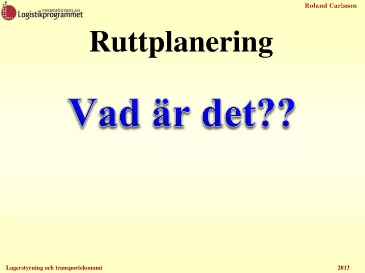 ruttplanering