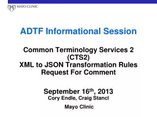 ADTF Informational Session