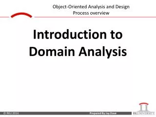 Introduction to Domain Analysis