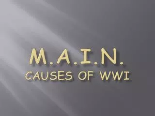 M.A.I.N. CAUSES OF WWI