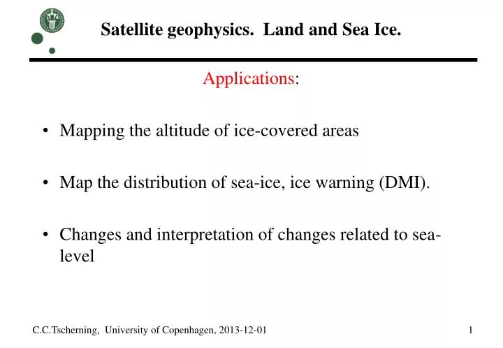 satellite geophysics land and sea ice
