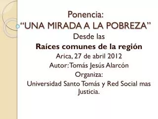 ponencia una mirada a la pobreza