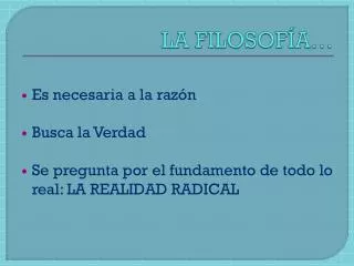 la filosof a
