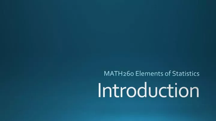 math260 elements of statistics