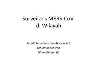 surveilans mers cov di wilayah