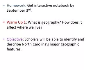 Homework : Get interactive notebook by September 3 rd .
