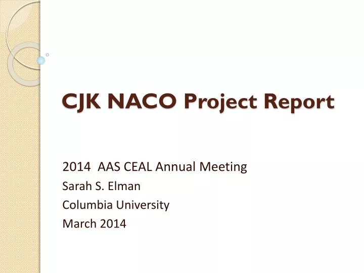 cjk naco project report