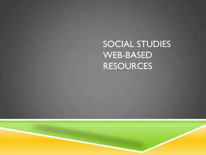 social studies web based resources
