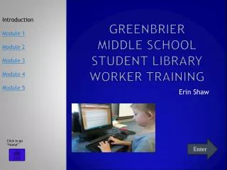 Greenbrier Middle School Student Library Worker Training
