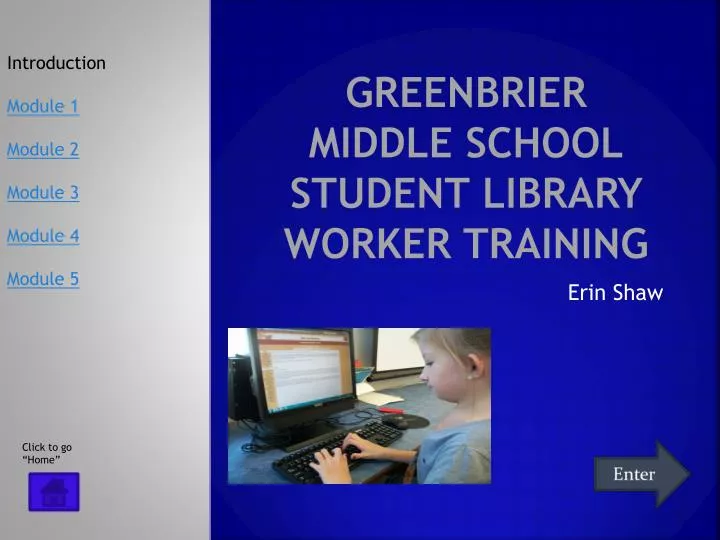 greenbrier middle school student library worker training