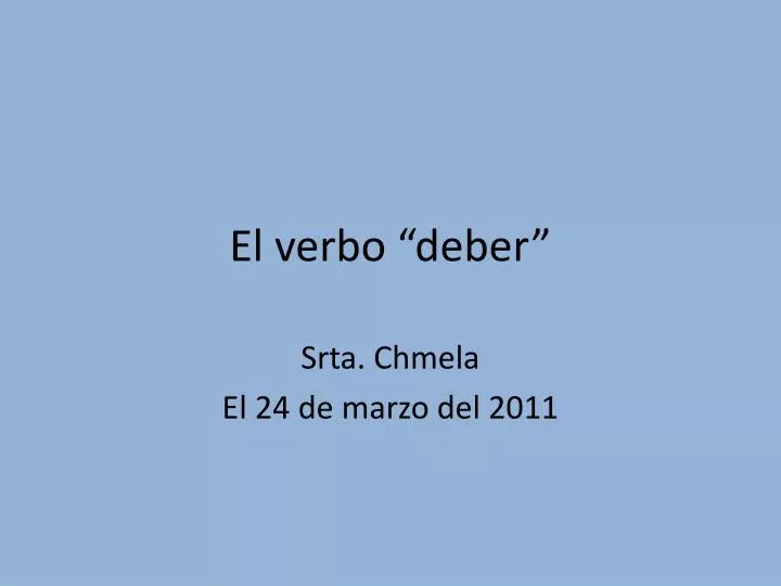 el verbo deber