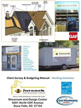 Client Survey &amp; Budgeting Manual - Roofing Solutions