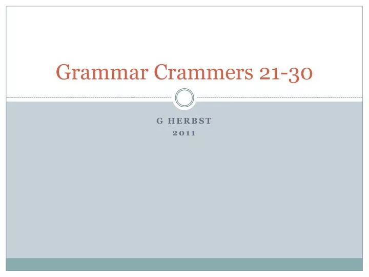 grammar crammers 21 30