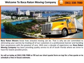 Boca Raton Movers, Boca Raton Moving Company, Discount Flori