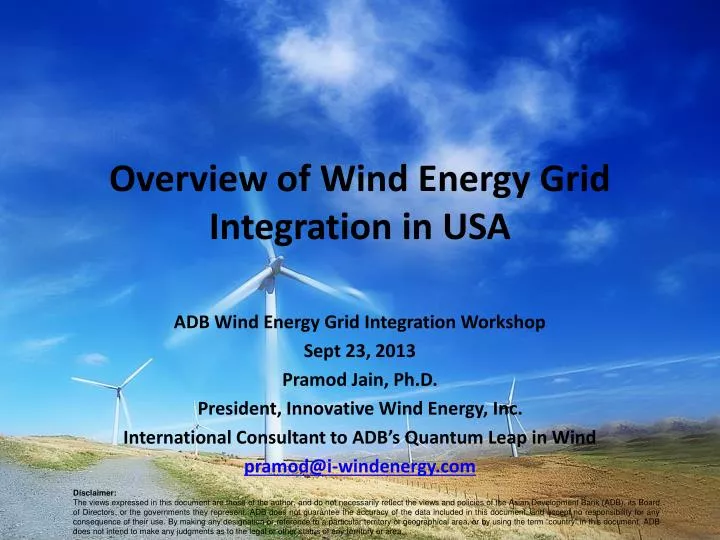 overview of wind energy grid integration in usa