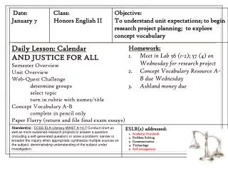 Homework: Meet in Lab 56 (1-2); 57 (4) on Wednesday for research project