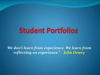 Student Portfolios