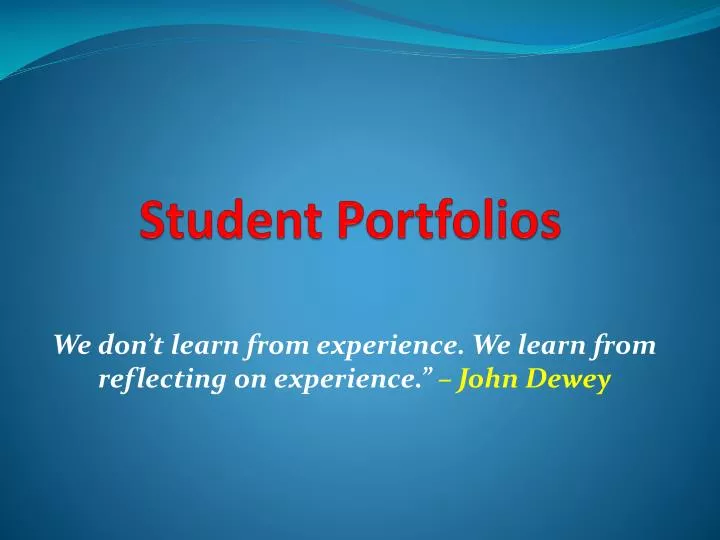 student portfolios