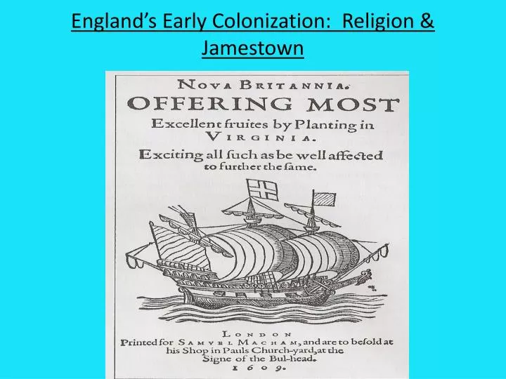 england s early colonization religion jamestown
