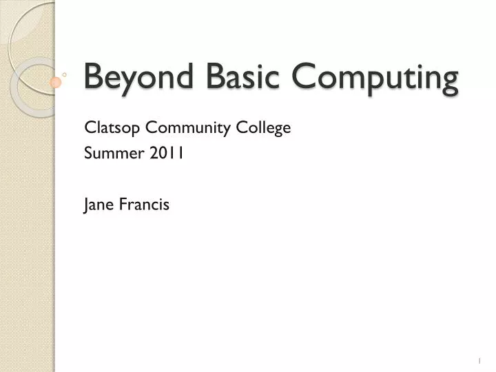 beyond basic computing