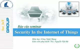 security in the i nternet of things