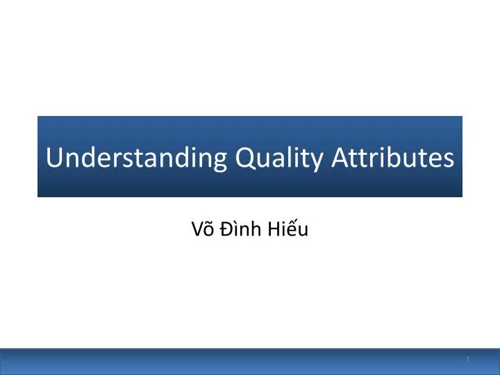 understanding quality attributes