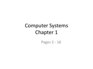 Computer Systems Chapter 1