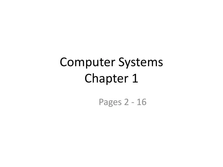 computer systems chapter 1