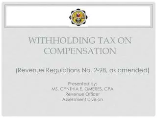 WITHHOLDING TAX ON COMPENSATION
