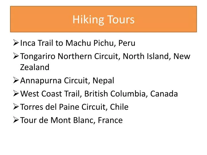 hiking tours