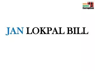 JAN LOKPAL BILL