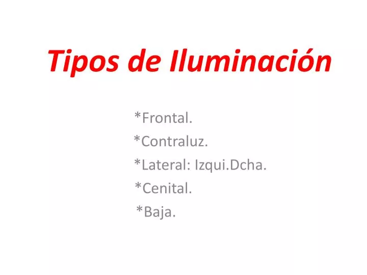 tipos de iluminaci n