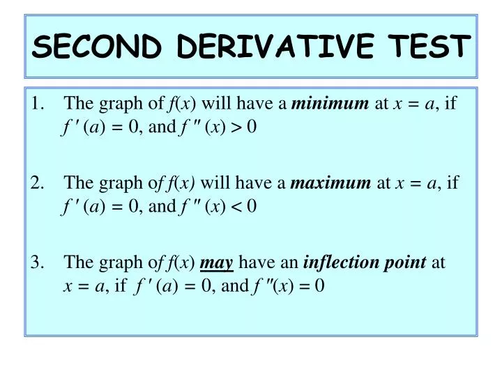 second derivative test
