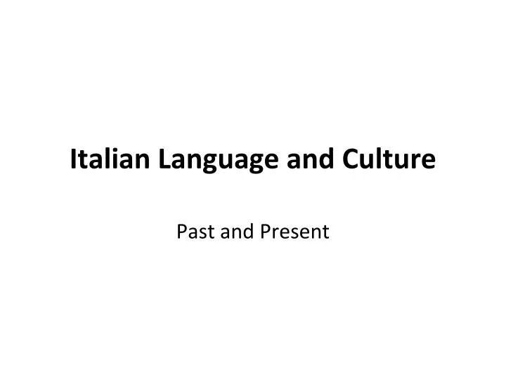 italian language and culture
