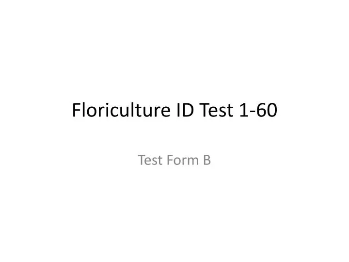 floriculture id test 1 60