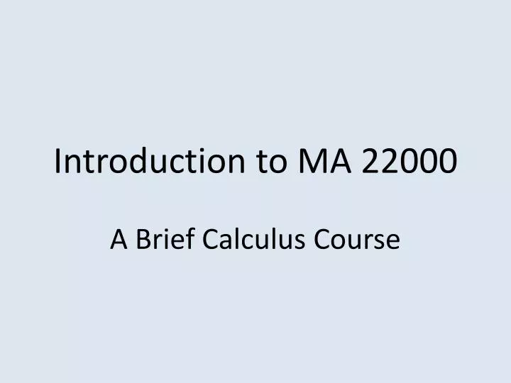 introduction to ma 22000