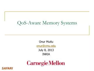 QoS-Aware Memory Systems