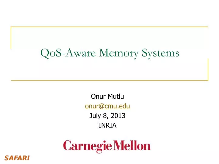 qos aware memory systems