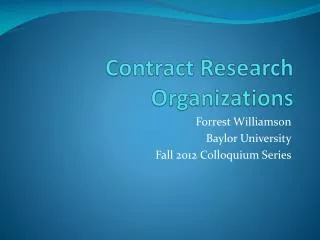 Contract Research Organizations