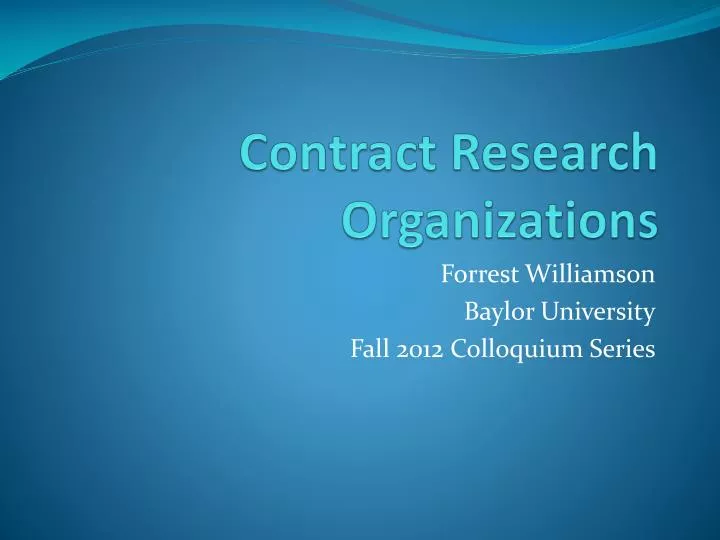 contract research organizations