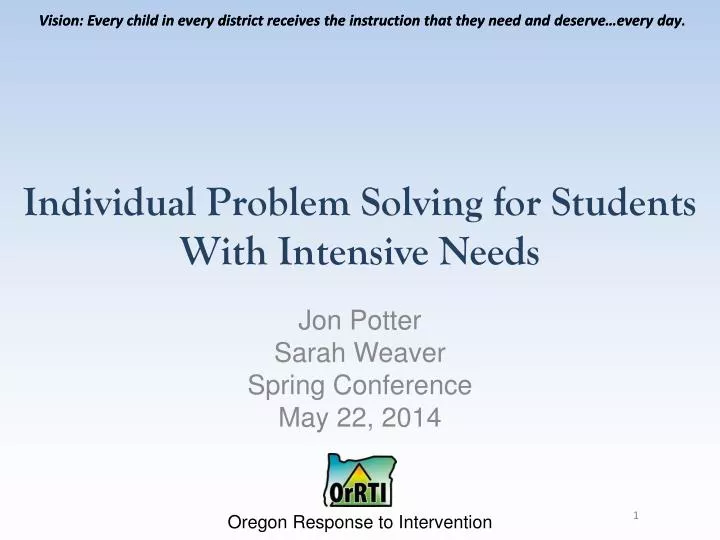individual problem solving for students w ith intensive needs