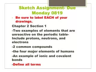 Sketch Assignment- Due Monday 0819