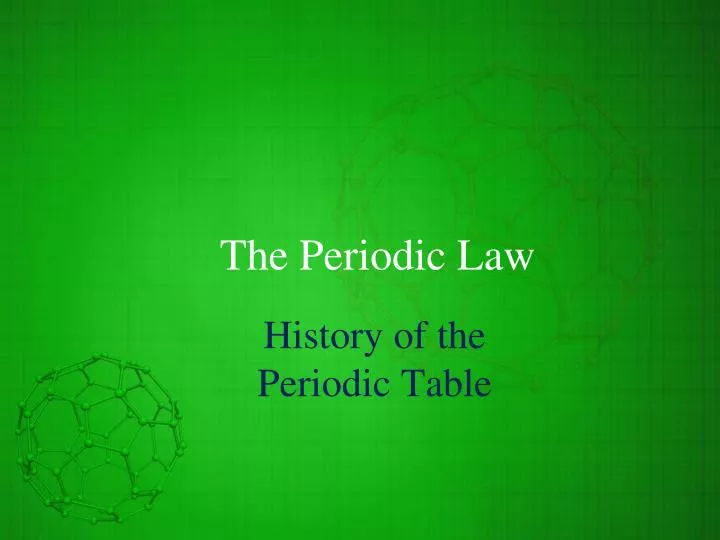 the periodic law