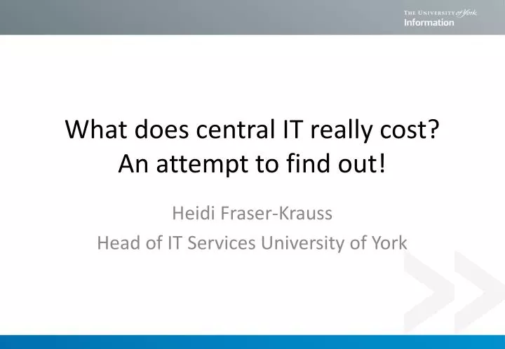 what does central it really cost an attempt to find out