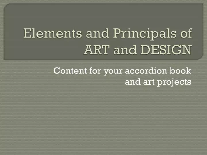 elements and principals of art and design