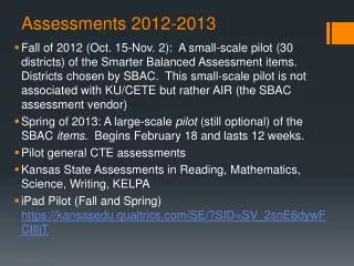 Assessments 2012-2013
