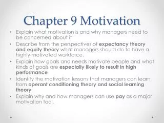 Chapter 9 Motivation
